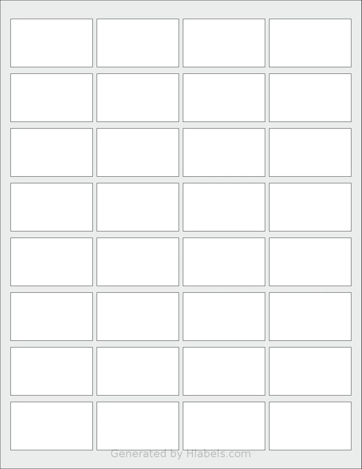 SheetLabels® SL139 template with 32 rectangular 1.9253 x 1.128 inch labels per sheet, on Letter-size adhesive blank label sheets.