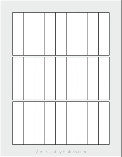 SheetLabels® SL1417 template with 27 rectangular 0.75 x 3 inch labels per sheet, on Letter-size adhesive blank label sheets.