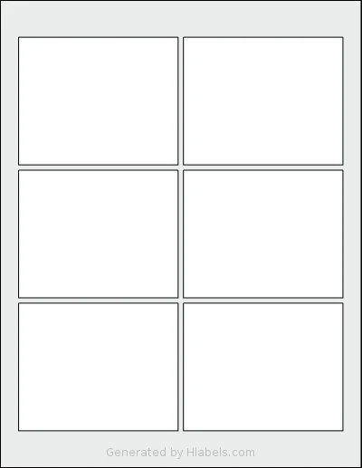SheetLabels® SL1435 template with 6 rectangular 3.75 x 3 inch labels per sheet, on Letter-size adhesive blank label sheets.