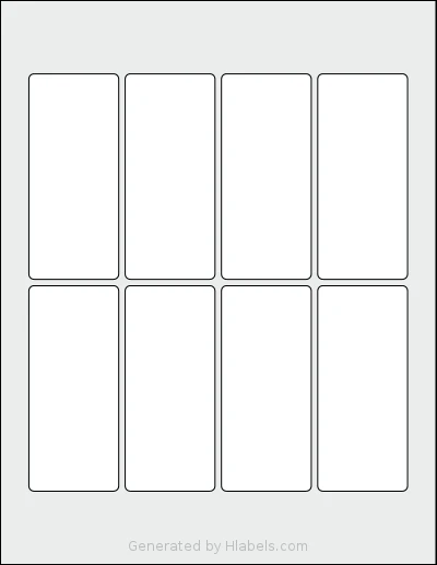 SheetLabels® SL1447 template with 8 rectangular 1.75 x 4 inch labels per sheet, on Letter-size adhesive blank label sheets.