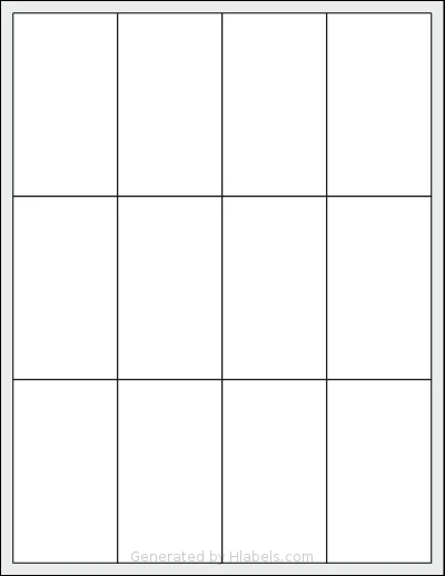 SheetLabels® SL1476 template with 12 rectangular 2 x 3.5 inch labels per sheet, on Letter-size adhesive blank label sheets.