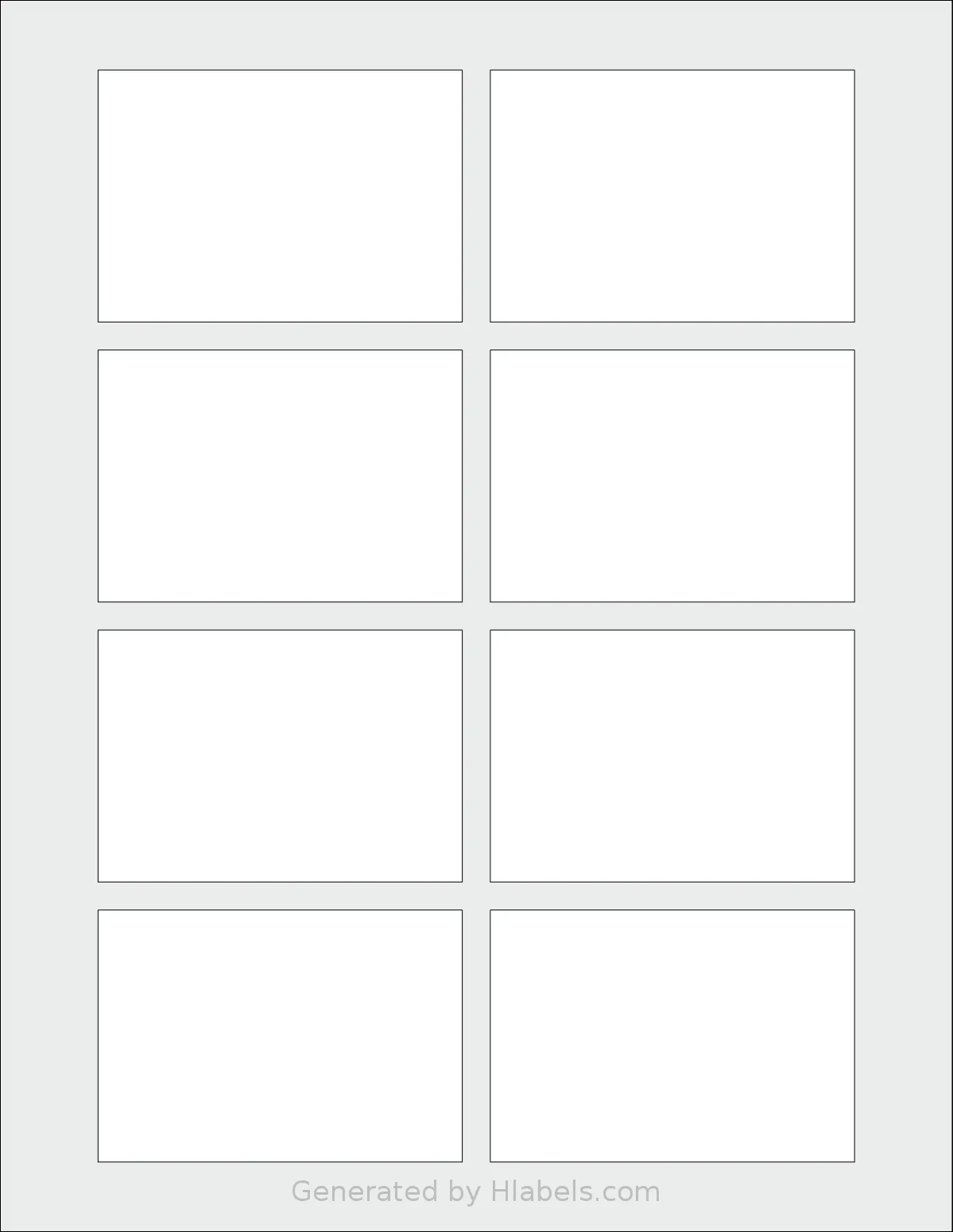 SheetLabels® SL1509 template with 8 rectangular 3.25 x 2.25 inch labels per sheet, on Letter-size adhesive blank label sheets.