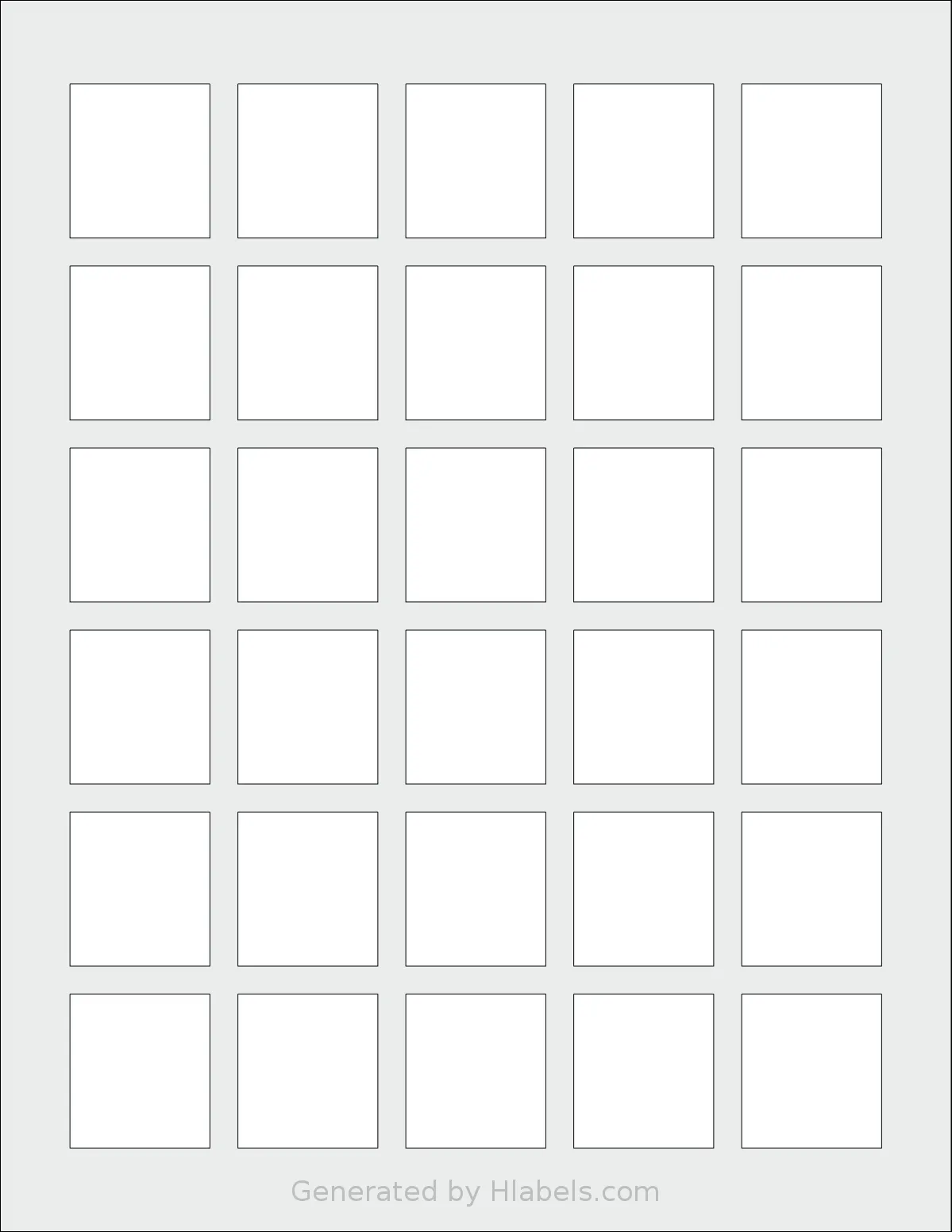 SheetLabels® SL1532 template with 30 rectangular 1.25 x 1.375 inch labels per sheet, on Letter-size adhesive blank label sheets.