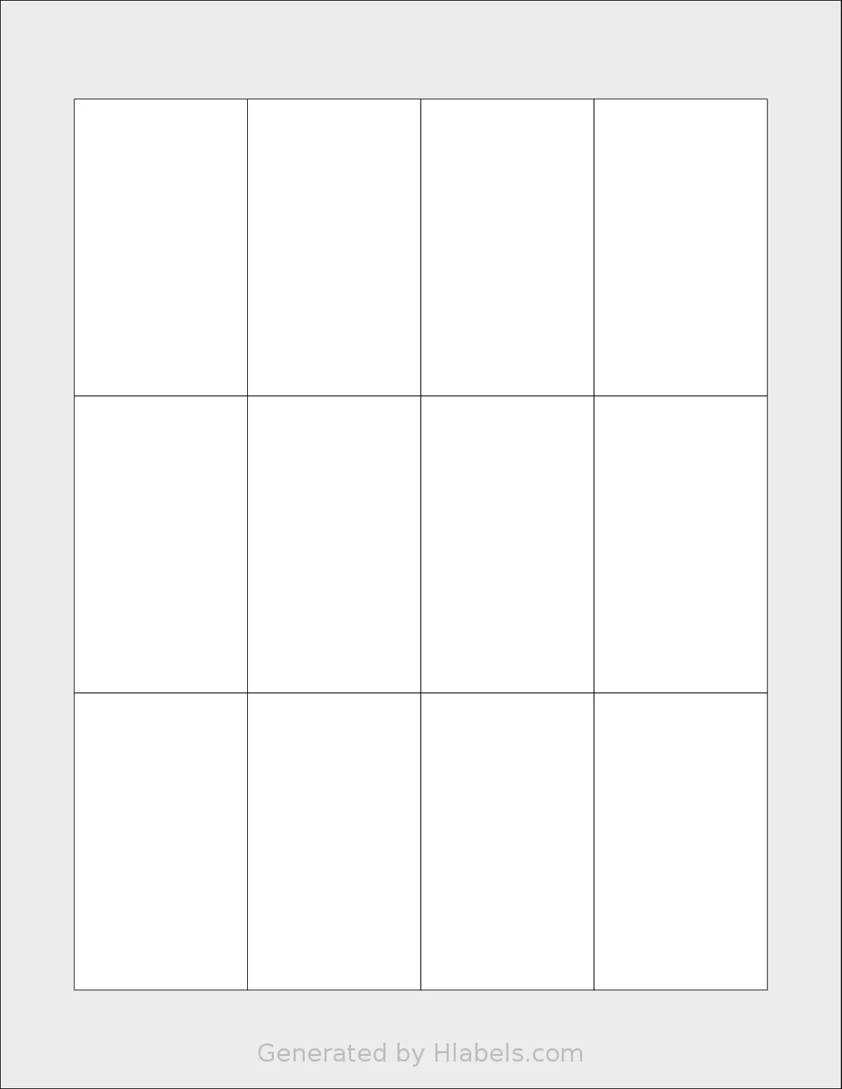 SheetLabels® SL1604 template with 12 rectangular 1.75 x 3 inch labels per sheet, on Letter-size adhesive blank label sheets.