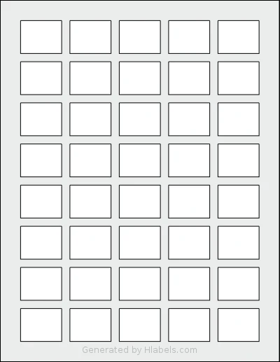 SheetLabels® SL1700 template with 40 rectangular 1.25 x 1 inch labels per sheet, on Letter-size adhesive blank label sheets.