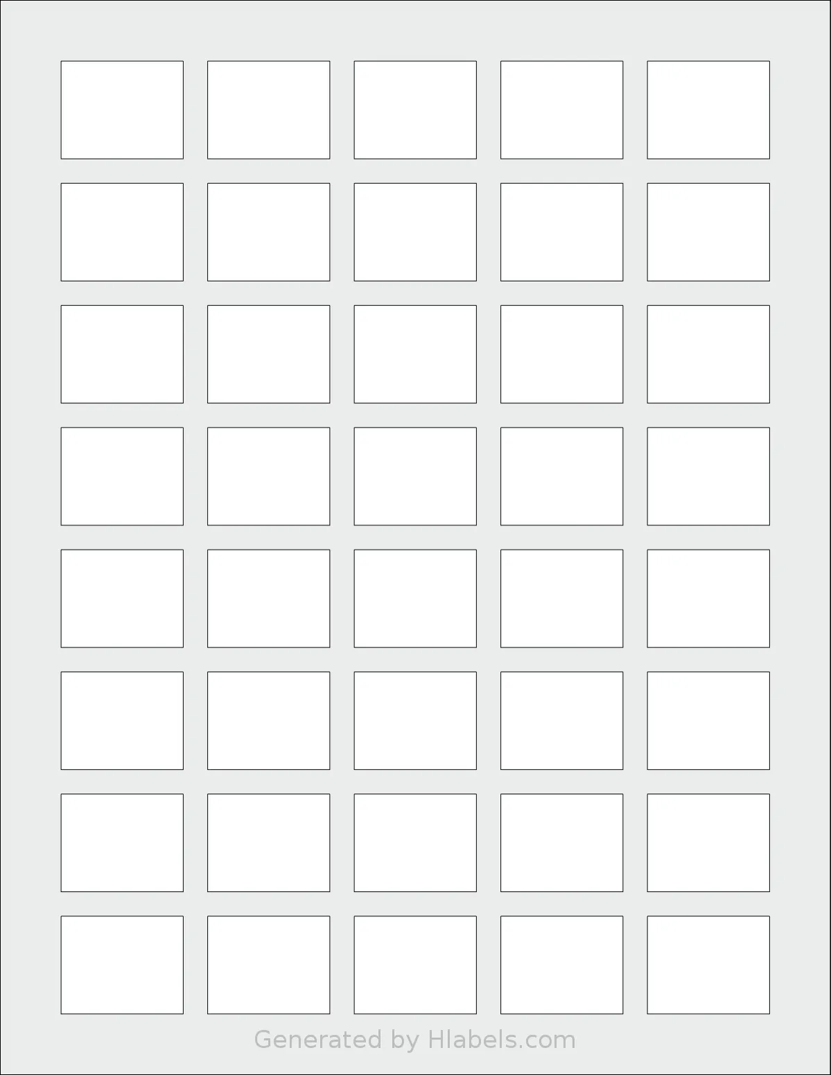 SheetLabels® SL1700 template with 40 rectangular 1.25 x 1 inch labels per sheet, on Letter-size adhesive blank label sheets.
