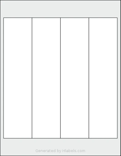 SheetLabels® SL1852 template with 4 rectangular 2 x 8.5 inch labels per sheet, on Letter-size adhesive blank label sheets.