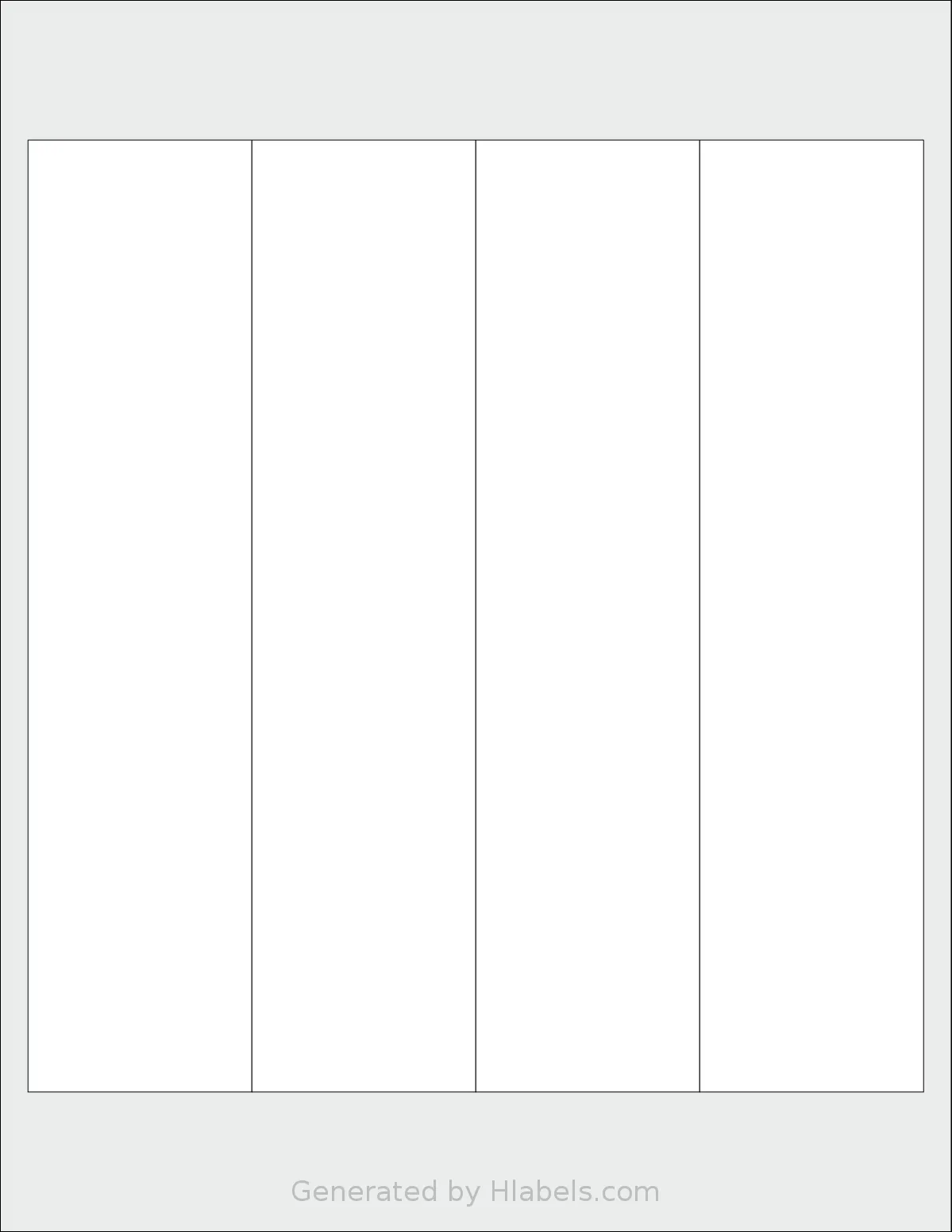 SheetLabels® SL1852 template with 4 rectangular 2 x 8.5 inch labels per sheet, on Letter-size adhesive blank label sheets.