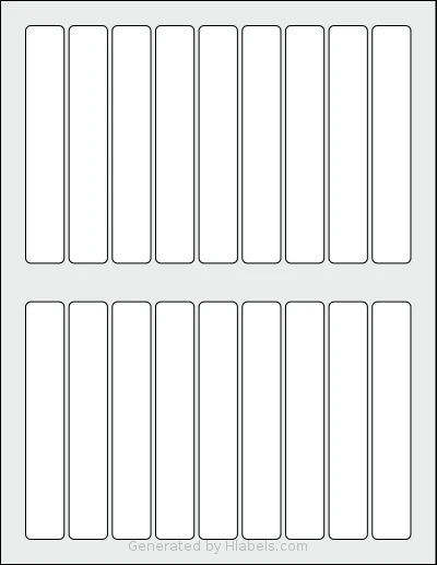 SheetLabels® SL298 template with 18 rectangular 0.75 x 4.625 inch labels per sheet, on Letter-size adhesive blank label sheets.