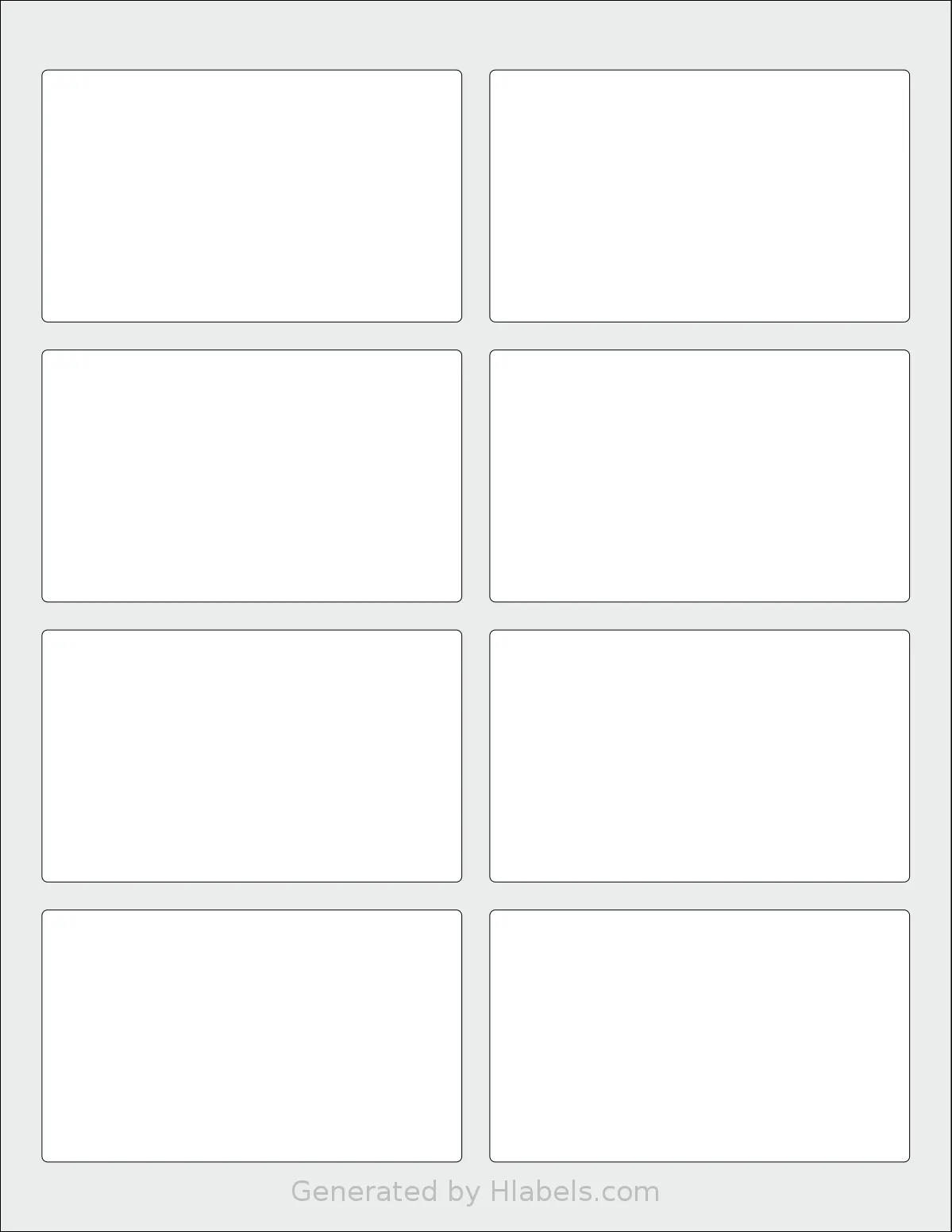 SheetLabels® SL3 template with 8 rectangular 3.75 x 2.25 inch labels per sheet, on Letter-size adhesive blank label sheets.