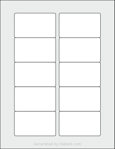 SheetLabels® SL302 template with 10 rectangular 3.062 x 1.8125 inch labels per sheet, on Letter-size adhesive blank label sheets.