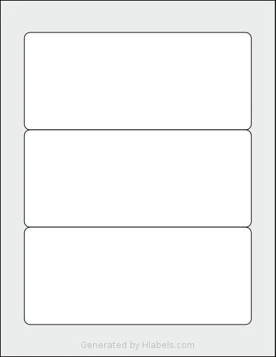 SheetLabels® SL303 template with 3 rectangular 7 x 3 inch labels per sheet, on Letter-size adhesive blank label sheets.