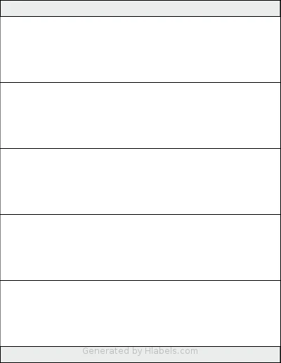 SheetLabels® SL304 template with 5 rectangular 8.5 x 2 inch labels per sheet, on Letter-size adhesive blank label sheets.