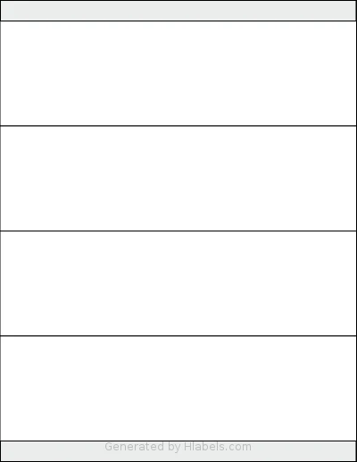 SheetLabels® SL305 template with 4 rectangular 8.5 x 2.5 inch labels per sheet, on Letter-size adhesive blank label sheets.