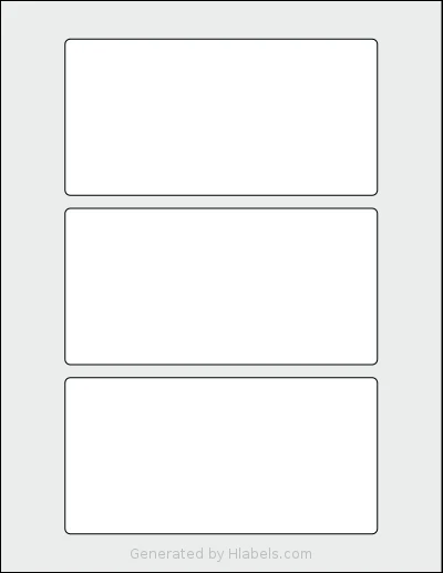 SheetLabels® SL309 template with 3 rectangular 6 x 3 inch labels per sheet, on Letter-size adhesive blank label sheets.