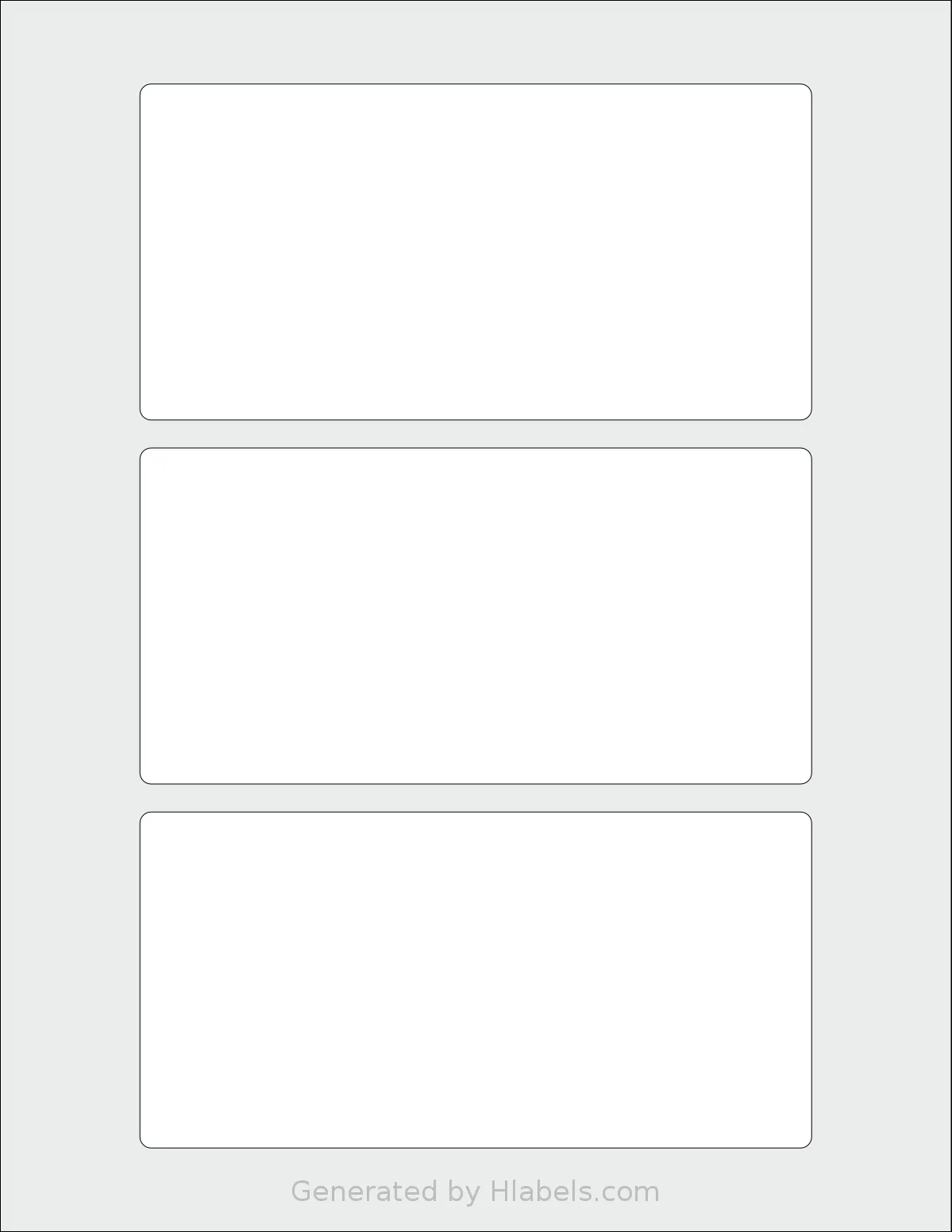 SheetLabels® SL309 template with 3 rectangular 6 x 3 inch labels per sheet, on Letter-size adhesive blank label sheets.