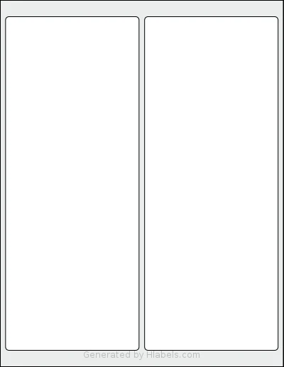 SheetLabels® SL310 template with 2 rectangular 4 x 10 inch labels per sheet, on Letter-size adhesive blank label sheets.