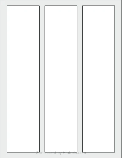 SheetLabels® SL320 template with 3 rectangular 2.25 x 10.2 inch labels per sheet, on Letter-size adhesive blank label sheets.