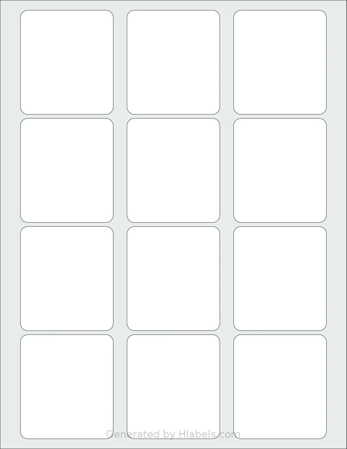SheetLabels® SL399 template with 12 rectangular 2.2755 x 2.551 inch labels per sheet, on Letter-size adhesive blank label sheets.