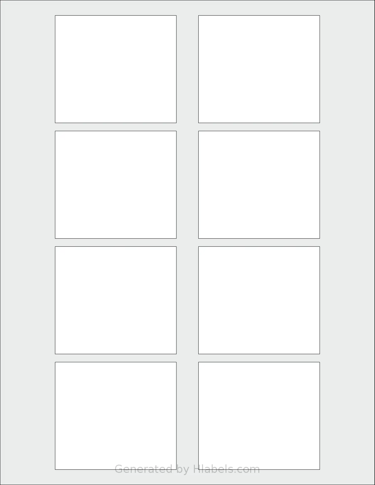 SheetLabels® SL4 template with 8 rectangular 2.75 x 2.4375 inch labels per sheet, on Letter-size adhesive blank label sheets.