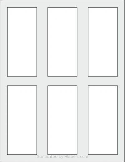 SheetLabels® SL462 template with 6 rectangular 2 x 4.6875 inch labels per sheet, on Letter-size adhesive blank label sheets.