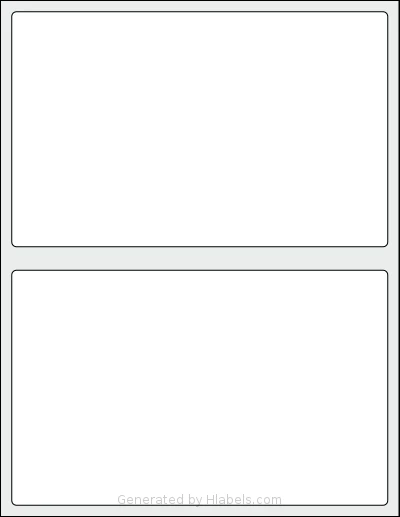 SheetLabels® SL501 template with 2 rectangular 8 x 5 inch labels per sheet, on Letter-size adhesive blank label sheets.