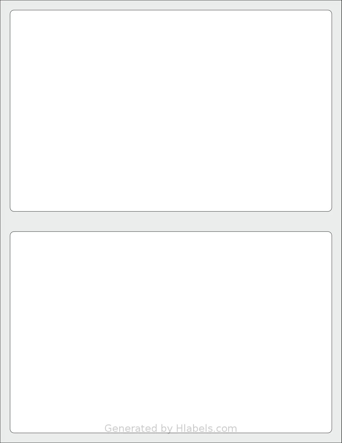 SheetLabels® SL501 template with 2 rectangular 8 x 5 inch labels per sheet, on Letter-size adhesive blank label sheets.