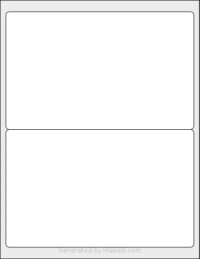 SheetLabels® SL515 Template SheetLabels® SL515 template with 2 rectangular 8 x 5 inch labels per sheet, on Letter-size adhesive blank label sheets.