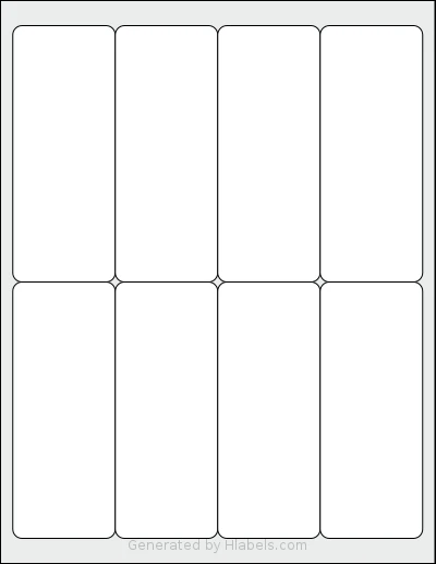 SheetLabels® SL534 Template SheetLabels® SL534 template with 8 rectangular 2 x 5 inch labels per sheet, on Letter-size adhesive blank label sheets.