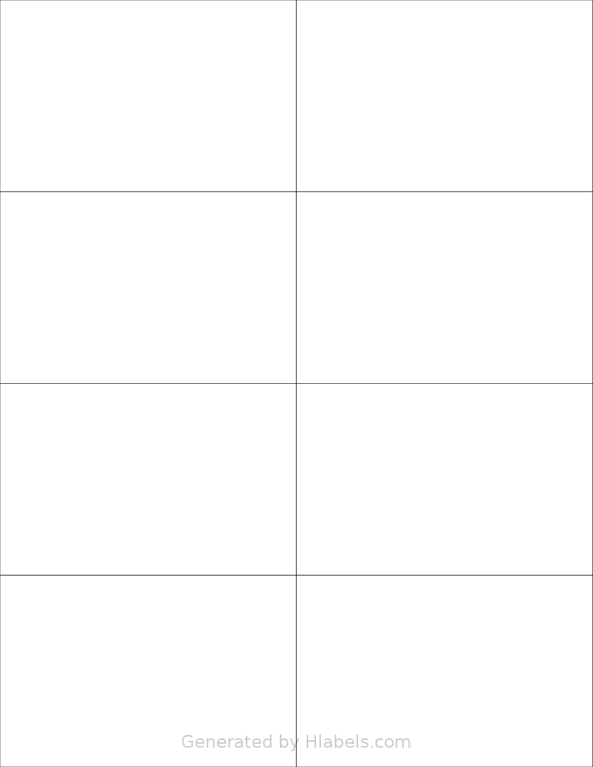 SheetLabels® SL535 template with 8 rectangular 4.25 x 2.75 inch labels per sheet, on Letter-size adhesive blank label sheets.