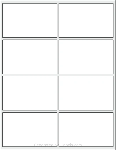 SheetLabels® SL536CP-1 template with 8 rectangular 4 x 2.5 inch labels per sheet, on Letter-size adhesive blank label sheets.