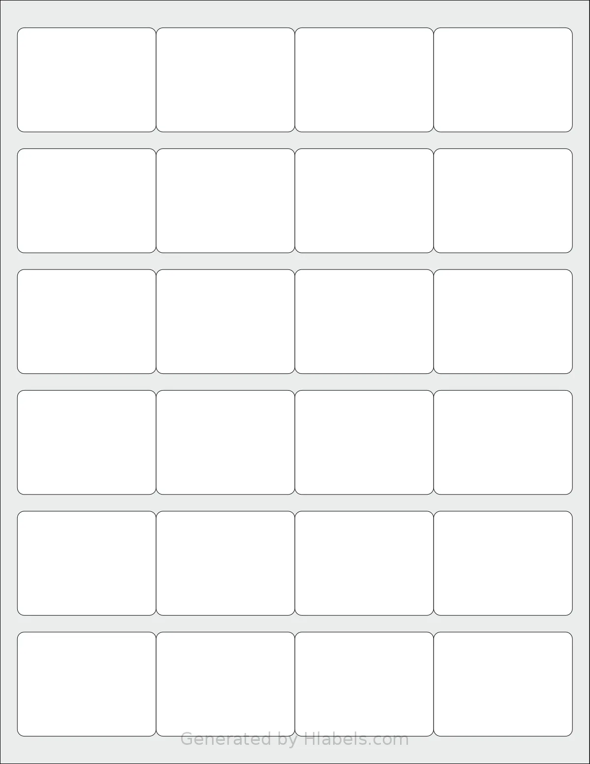 SheetLabels® SL568 template with 24 rectangular 2 x 1.5 inch labels per sheet, on Letter-size adhesive blank label sheets.