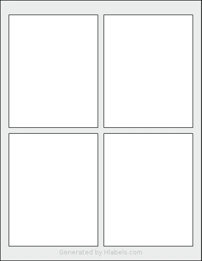 SheetLabels® SL571 Template SheetLabels® SL571 template with 4 rectangular 3.75 x 4.75 inch labels per sheet, on Letter-size adhesive blank label sheets.