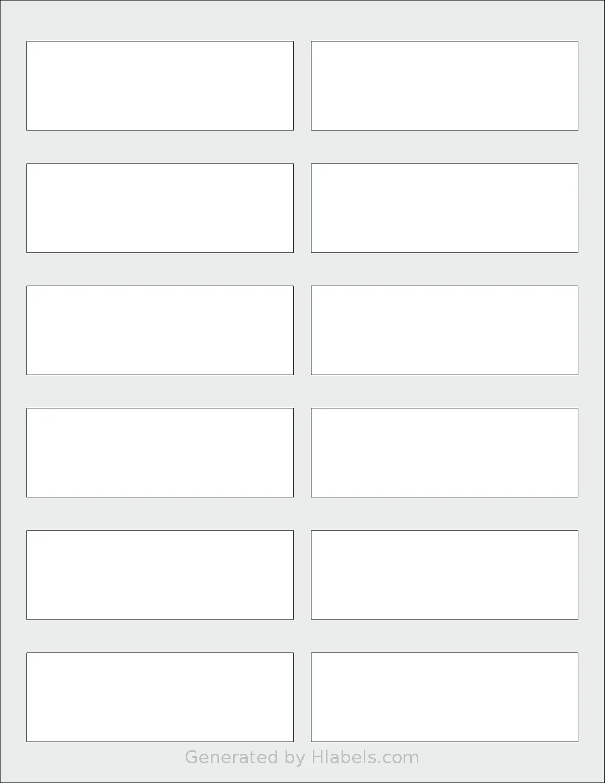 SheetLabels® SL576 template with 12 rectangular 3.75 x 1.25 inch labels per sheet, on Letter-size adhesive blank label sheets.