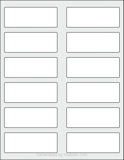 SheetLabels® SL677 Template SheetLabels® SL677 template with 12 rectangular 3.625 x 1.375 inch labels per sheet, on Letter-size adhesive blank label sheets.