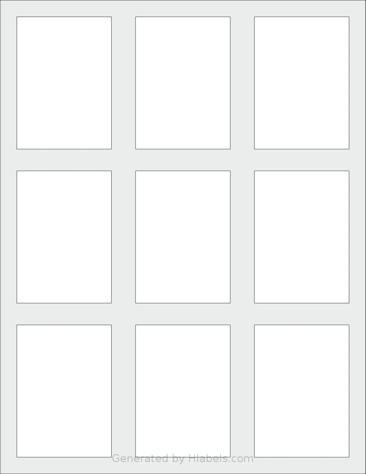 SheetLabels® SL682 template with 9 rectangular 2.2 x 3.07 inch labels per sheet, on Letter-size adhesive blank label sheets.
