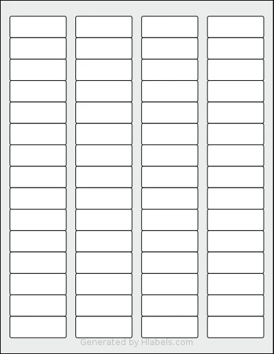 SheetLabels® SL683 template with 60 rectangular 1.75 x 0.666 inch labels per sheet, on Letter-size adhesive blank label sheets.