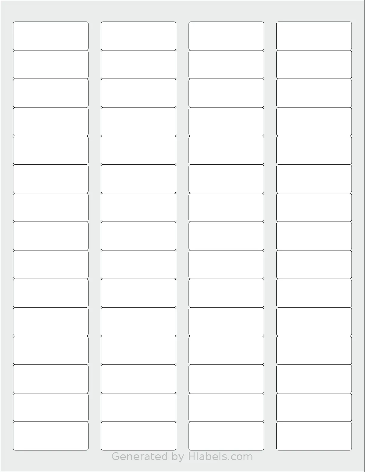 SheetLabels® SL683 template with 60 rectangular 1.75 x 0.666 inch labels per sheet, on Letter-size adhesive blank label sheets.