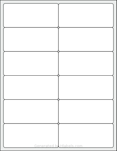SheetLabels® SL688 template with 12 rectangular 4 x 1.75 inch labels per sheet, on Letter-size adhesive blank label sheets.
