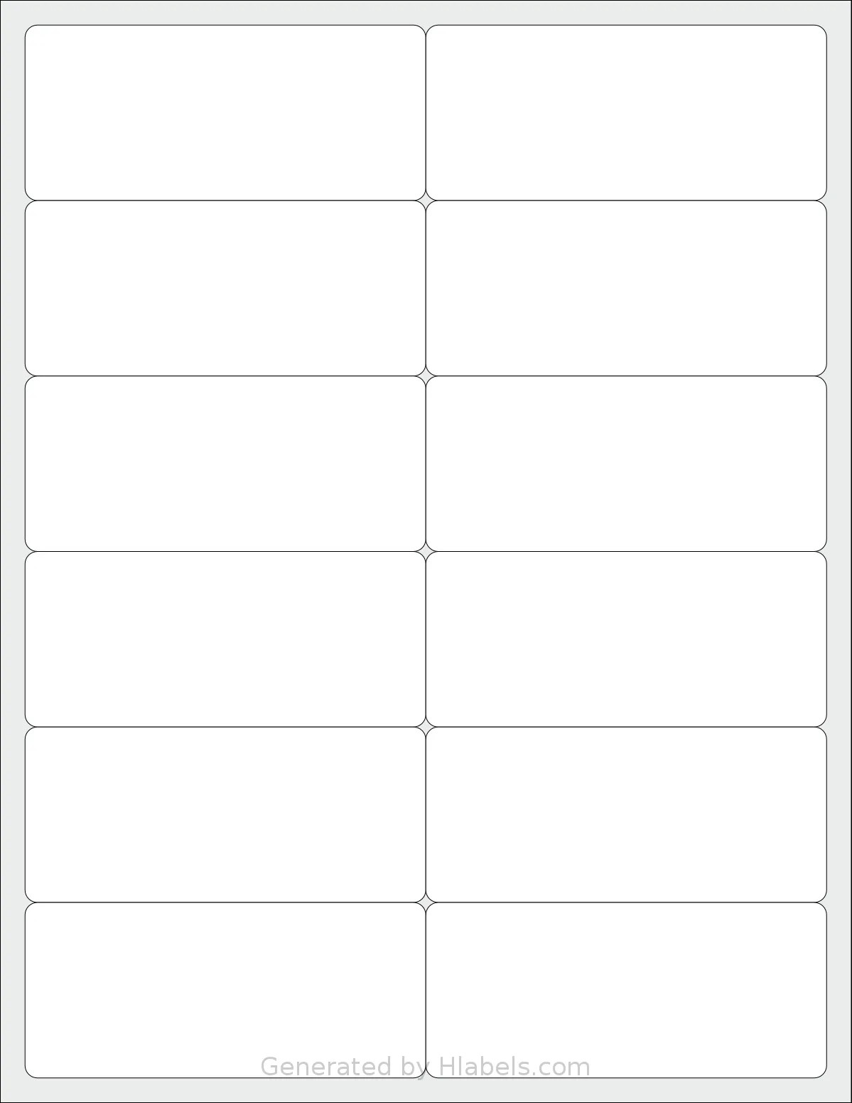 SheetLabels® SL688 template with 12 rectangular 4 x 1.75 inch labels per sheet, on Letter-size adhesive blank label sheets.