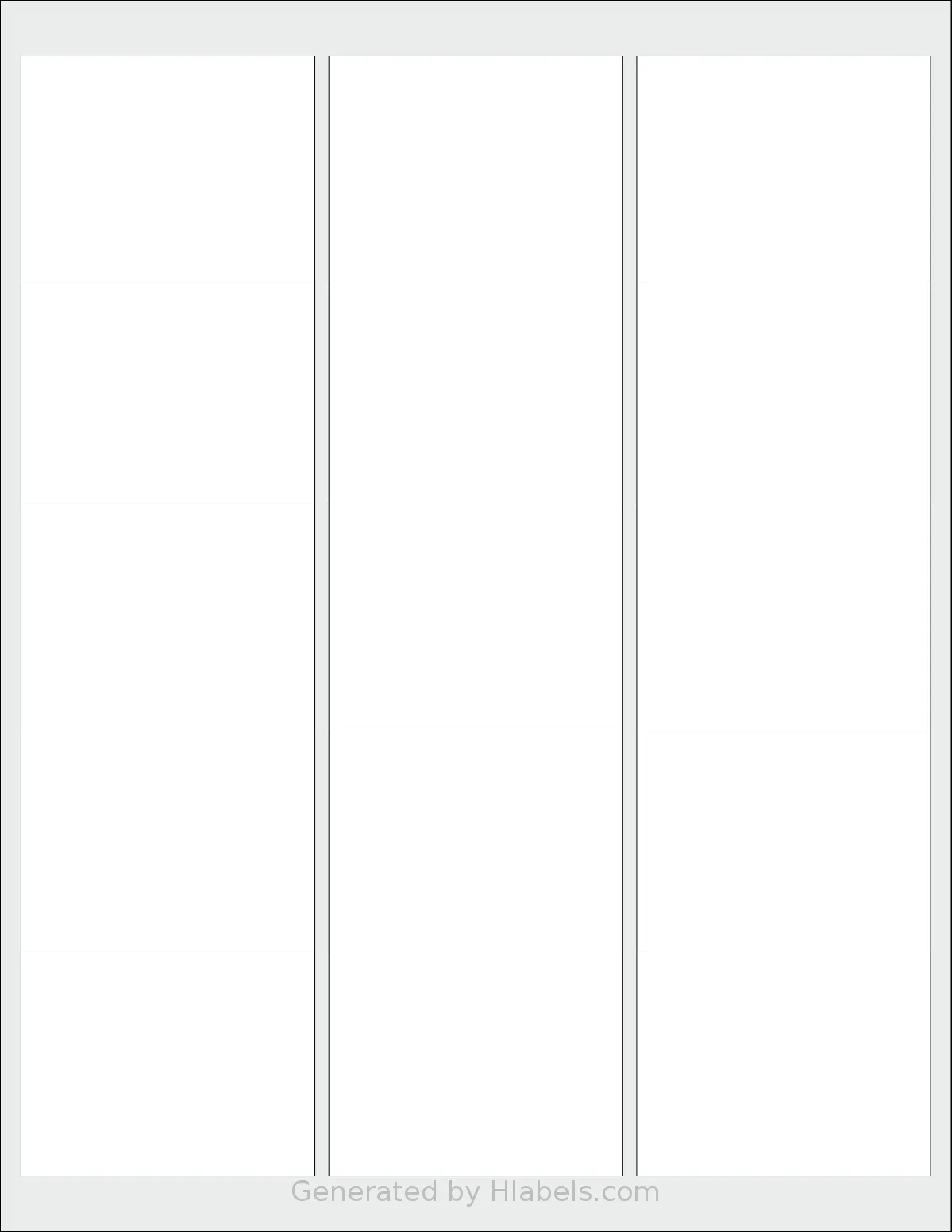 SheetLabels® SL694 template with 15 rectangular 2.625 x 2 inch labels per sheet, on Letter-size adhesive blank label sheets.