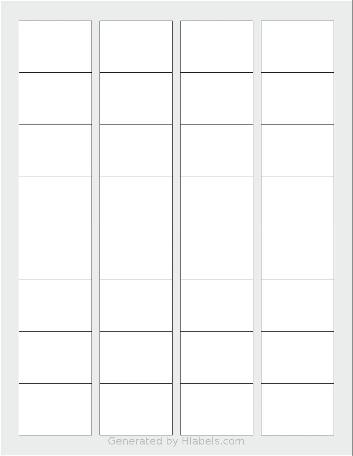 SheetLabels® SL701 template with 32 rectangular 1.75 x 1.25 inch labels per sheet, on Letter-size adhesive blank label sheets.
