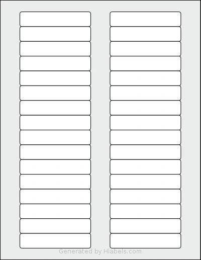 SheetLabels® SL704 Template SheetLabels® SL704 template with 32 rectangular 3 x 0.625 inch labels per sheet, on Letter-size adhesive blank label sheets.