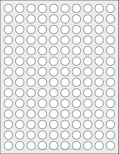 SheetLabels® SL709 template with 140 circle labels per sheet, each 0.602 inch in diameter, on Letter-size adhesive blank label sheets.