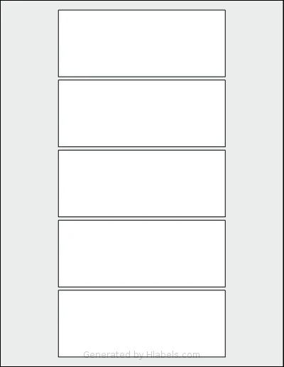 SheetLabels® SL717 Template SheetLabels® SL717 template with 5 rectangular 5 x 2 inch labels per sheet, on Letter-size adhesive blank label sheets.