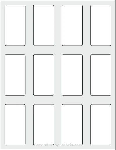 SheetLabels® SL742 Template SheetLabels® SL742 template with 12 rectangular 1.5 x 3 inch labels per sheet, on Letter-size adhesive blank label sheets.