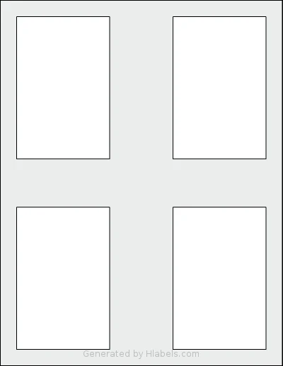 SheetLabels® SL747 template with 4 rectangular 2.798 x 4.275 inch labels per sheet, on Letter-size adhesive blank label sheets.