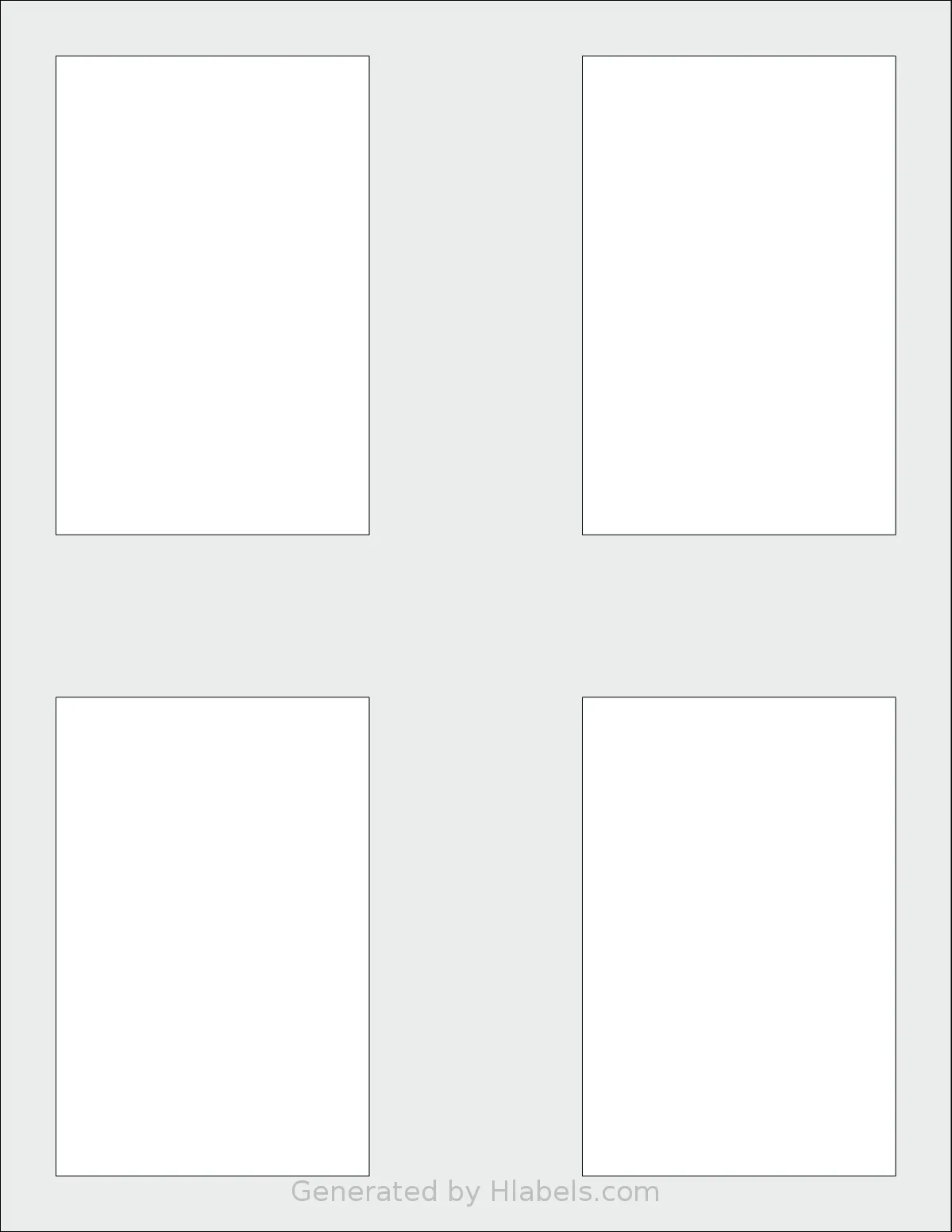 SheetLabels® SL747 template with 4 rectangular 2.798 x 4.275 inch labels per sheet, on Letter-size adhesive blank label sheets.