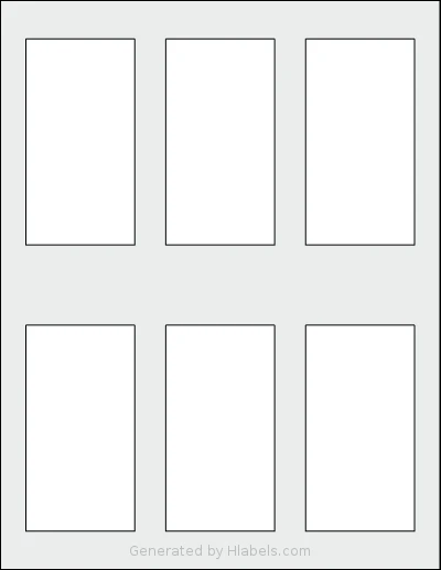 SheetLabels® SL748 template with 6 rectangular 2.101 x 3.976 inch labels per sheet, on Letter-size adhesive blank label sheets.