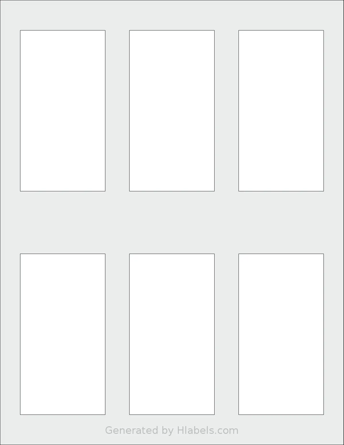 SheetLabels® SL748 template with 6 rectangular 2.101 x 3.976 inch labels per sheet, on Letter-size adhesive blank label sheets.